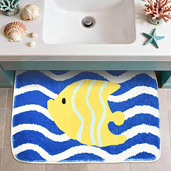 Tappetino da bagno in fibra floccata con pesci tropicali&nbsp;AJEW-FZC0003-05B