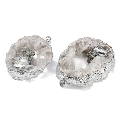 Подвески из полых жеод из натурального пирита и друзового агата&nbsp;G-G162-03P-01