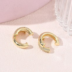 Boucles d'oreilles manchette en laiton zircon cubique transparent&nbsp;KK-CBA56EF-39G