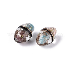 Perline di vetro in lamina bicolore fatte a mano&nbsp;FOIL-Q001-01E