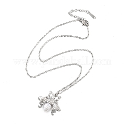 304 нержавеющая сталь и пластик жемчужные пчелы подвеска кабель цепь ожерелья NJEW-U023-03P