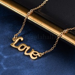 Ожерелье с подвеской из нержавеющей стали 201 для женщин NJEW-F335-02G-07