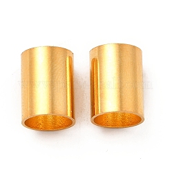 304ステンレススチールビーズ  大穴ビーズ  コラム  24KGP本金メッキ  12x9mm  穴：8mm&nbsp;STAS-P320-10I-G