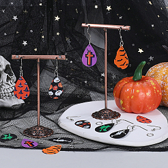 DIY Halloween Tropfen Ohrringe aus Eisen zum Basteln&nbsp;DIY-SC0025-65