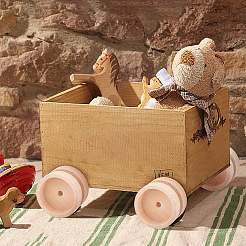 Roues de véhicule en bois de schima non finies et ensembles de bâtons en bois de bouleau&nbsp;DIY-WH0308-326A