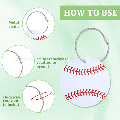 12 Stück PVC-Baseball-Gepäckanhänger&nbsp;AJEW-SP0004-23A
