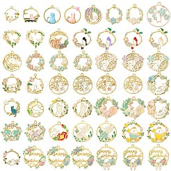 24шт 6 стиля подвески из сплава с эмалью&nbsp;ENAM-YW0004-89