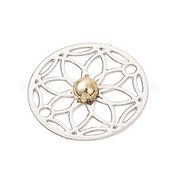 Подвески-коннекторы в виде полых цветов из латуни и АБС-пластика&nbsp;PALLOY-JF04788