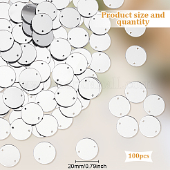 100 шт. плоское круглое акриловое зеркало с пришивными стразами&nbsp;FIND-GO0003-22B