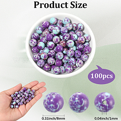 100 шт. окрашенные бусины из натуральной императорской яшмы G-PA0001-19