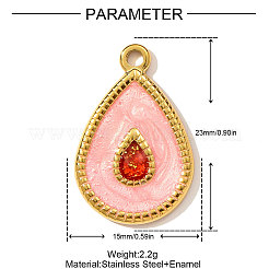 Подвески из нержавеющей стали 304 с эмалью&nbsp;STAS-OY003-15G