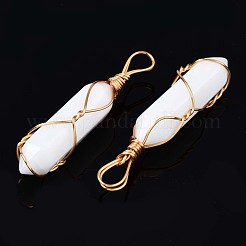 Gros pendentifs en jade blanc naturel&nbsp;G-T122-70G