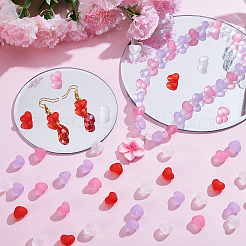 180 Stück 4 Farben mattierte transparente Acrylperlen&nbsp;MACR-SP0002-19