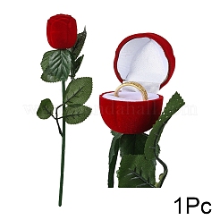 1 шт. флокированные пластиковые коробки для колец-роз VBOX-YW0001-03