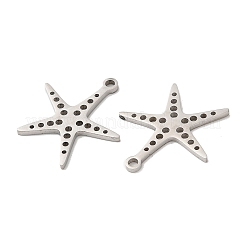変色しない304ステンレススチールペンダント  星のチャーム  ステンレス鋼色  22x20.5x1.5mm  穴：1.8mm&nbsp;STAS-L020-021P