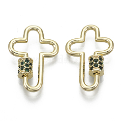 Charms in ottone con micro pavé di zirconi e moschettone a vite&nbsp;KK-R136-070B-NF