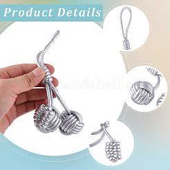 Подвесные украшения из искусственной кожи в виде плетеного шара&nbsp;AJEW-WH20054-143A