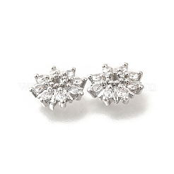 Колпачки для бусин из прозрачного кубического циркония в форме цветка из латуни KK-V008-08B-P