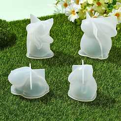 4 moule en silicone pour bougies 3D en forme de lapin&nbsp;ST-CJ0043-047
