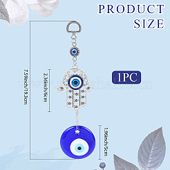 1 шт. рука хамса со сплавом сглаза и подвеской в стиле лэмпворк&nbsp;HJEW-CP0001-23