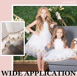 5 ярд полиэстеровой вышивки с полой цветочной сеткой и кружевной отделкой SRIB-FG0001-22