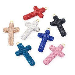 8 Stück 8 Farben handgemachte Polymer Clay Pavé Strass große Anhänger&nbsp;RB-BT0001-03