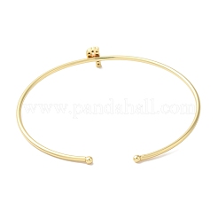 Браслеты на открытой манжете с прозрачным покрытием из латуни с микропаве и кубическим цирконием BJEW-A018-01G-P