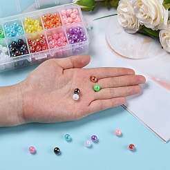 300шт 10 цвета пластиковые бусины&nbsp;OACR-CJ0001-13