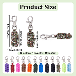 12 Stück 12 Farben Polyester geflochtener Reißverschlussanhänger für Rucksäcke&nbsp;FIND-NB0006-01