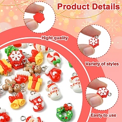 24шт 12 стиля рождественская тема непрозрачные подвески из смолы RESI-FS0001-86A