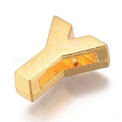 合金スライドチャーム  クリスタルラインストーン付き  文字L  文字.y  Y：12x10.4x4.2mm  穴：2x8mm&nbsp;PALLOY-WH0070-30Y