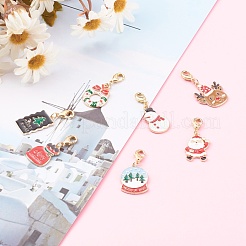 Pendentifs en alliage d'émail sur le thème de Noël&nbsp;HJEW-JM00457