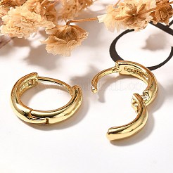 Стойка позолоченное кольцо латунные серьги-кольца для женщин EJEW-C125-09G