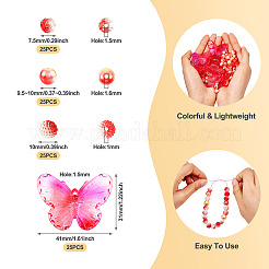 100 шт. 4 стиля акриловые с пластиковыми бусинами&nbsp;OACR-TA0002-88
