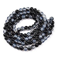 Прозрачный кракле выпечка расписные стеклянные бусины&nbsp;X1-DGLA-T003-01B-01