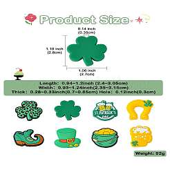 16шт 8 стиля набор силиконовых бусин на тему Дня Святого Патрика&nbsp;SIL-CJ0003-02