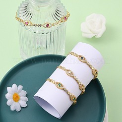 Schieberarmband aus Zirkonia mit Pferdeauge&nbsp;BJEW-SZ0002-08A