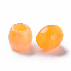 アクリルヨーロピアンビーズ  天然石風  大穴ビーズ  バレル  ダークオレンジ  11.5x11mm  穴：6mm  約770個/500g&nbsp;MACR-S375-003-06