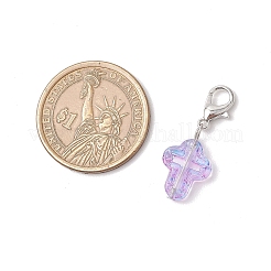 Прозрачные стеклянные кресты подвесные украшения HJEW-JM03349-01