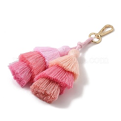 Подвесные украшения ручной работы из нейлоновых ниток в технике макраме&nbsp;HJEW-P019-12G-02