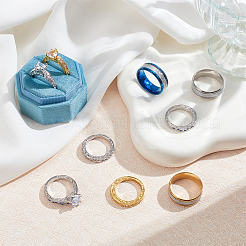 9 шт. 9 стиля кольца в форме сердца из кубического циркония RJEW-AN0001-14