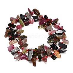 Нити из натуральных разноцветных турмалиновых бусин&nbsp;G-Z124-C02-01