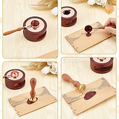 Siegelstempel aus Messing mit Holzgriff&nbsp;AJEW-WH0412-0280