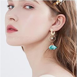 40 шт. 4 стильных стойки с покрытием из экологически чистой латуни фурнитура для сережек-колец KK-FH0003-98