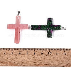 Pendentifs en pierre naturelle & synthétique mixte&nbsp;G-T122-18