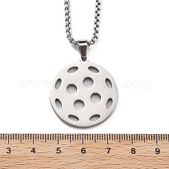 201 нержавеющая сталь пиклбол подвеска коробка цепи ожерелья для женщин мужчин NJEW-H050-01A-P