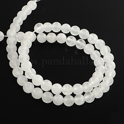Teñida de jade blanco natural de hebras de abalorios redonda&nbsp;G-Q937-6mm-21