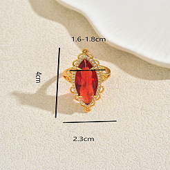 Offene Manschettenringe aus Messing und Glas für Damen&nbsp;VY2742-1