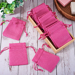 20 Stück rechteckige Beutel aus Polyester-Imitat-Sackleinen mit Kordelzug&nbsp;ABAG-TA0001-95E