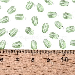 透明ガラスビーズ  ティアドロップ  淡緑色  6x4x4mm  穴：1mm  約6666個/1000g&nbsp;GLAA-Q113-01A-A04